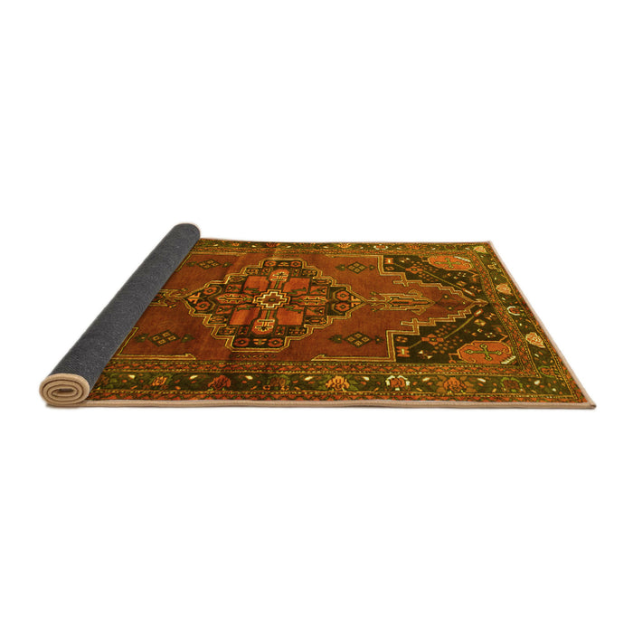 Sideview of Persian Yellow Traditional Rug, tr198yw