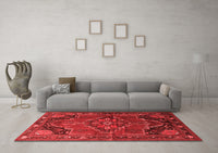 Machine Washable Persian Red Traditional Rug, wshtr198red