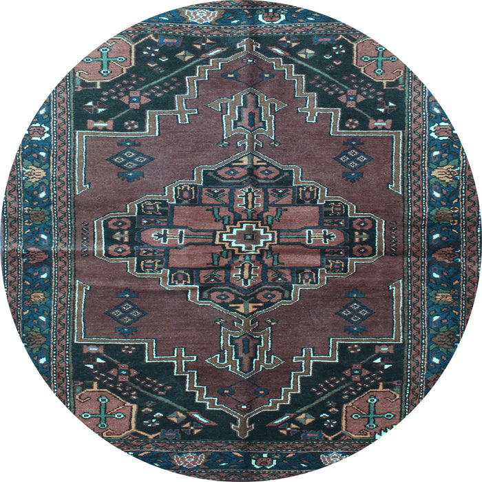 Round Persian Light Blue Traditional Rug, tr198lblu