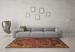 Machine Washable Persian Brown Traditional Rug in a Living Room,, wshtr198brn