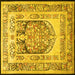 Square Persian Yellow Traditional Rug, tr1990yw