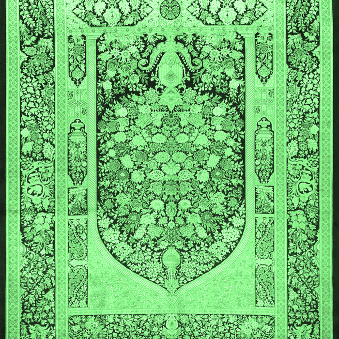 Machine Washable Persian Emerald Green Traditional Area Rugs, wshtr1990emgrn