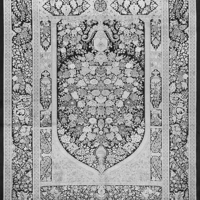 Serging Thickness of Machine Washable Persian Gray Traditional Rug, wshtr1990gry