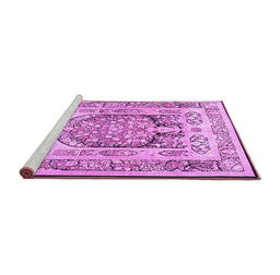 Sideview of Machine Washable Persian Purple Traditional Area Rugs, wshtr1990pur