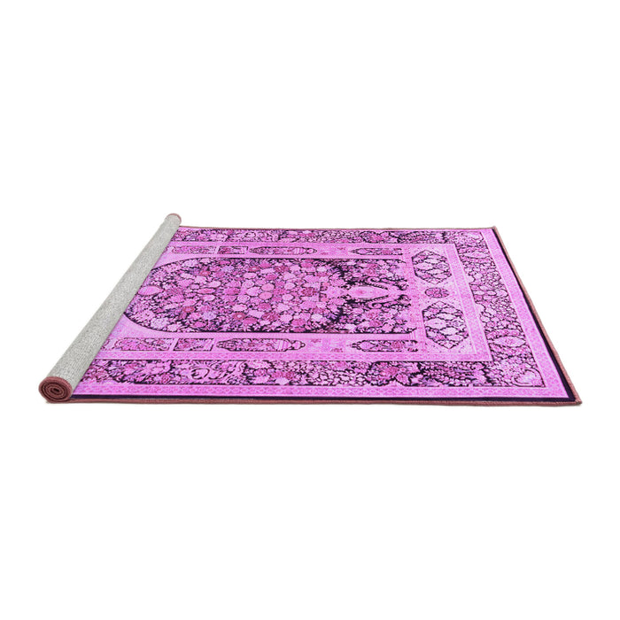 Sideview of Machine Washable Persian Purple Traditional Area Rugs, wshtr1990pur
