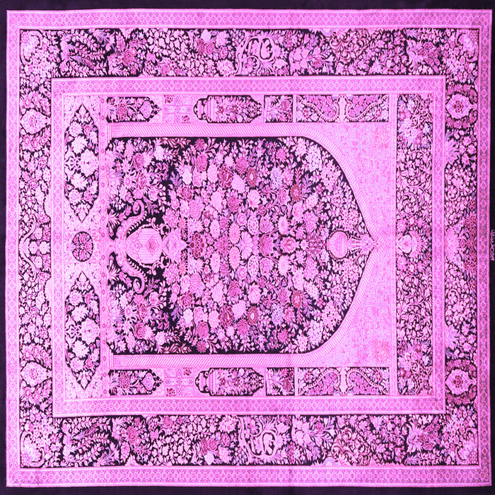 Square Machine Washable Persian Purple Traditional Area Rugs, wshtr1990pur