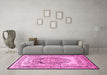 Machine Washable Persian Pink Traditional Rug in a Living Room, wshtr1990pnk