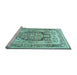 Sideview of Machine Washable Persian Light Blue Traditional Rug, wshtr1990lblu