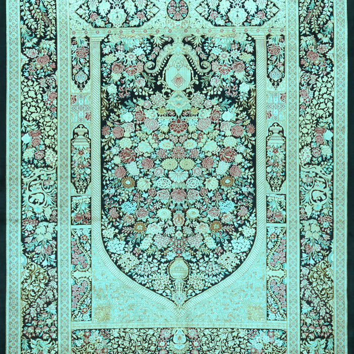 Machine Washable Persian Light Blue Traditional Rug, wshtr1990lblu