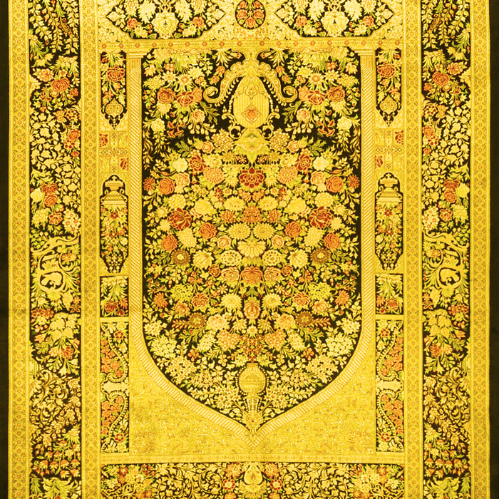 Machine Washable Persian Yellow Traditional Rug, wshtr1990yw