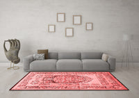 Machine Washable Persian Red Traditional Rug, wshtr1990red