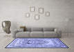 Machine Washable Persian Blue Traditional Rug in a Living Room, wshtr1990blu