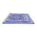 Sideview of Machine Washable Persian Blue Traditional Rug, wshtr1990blu