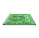 Sideview of Machine Washable Persian Emerald Green Traditional Area Rugs, wshtr1990emgrn