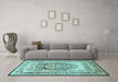 Machine Washable Persian Light Blue Traditional Rug in a Living Room, wshtr1990lblu