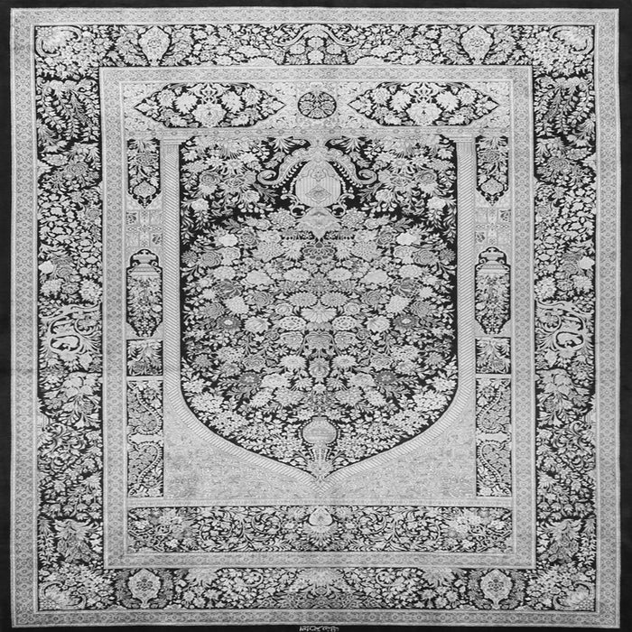 Serging Thickness of Persian Gray Traditional Rug, tr1990gry