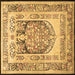 Square Persian Brown Traditional Rug, tr1990brn