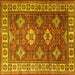 Square Machine Washable Persian Yellow Traditional Rug, wshtr1991yw