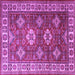 Square Machine Washable Persian Purple Traditional Area Rugs, wshtr1991pur