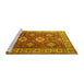 Sideview of Machine Washable Persian Yellow Traditional Rug, wshtr1991yw