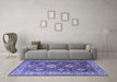 Machine Washable Persian Blue Traditional Rug in a Living Room, wshtr1991blu