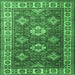 Square Machine Washable Persian Emerald Green Traditional Area Rugs, wshtr1991emgrn