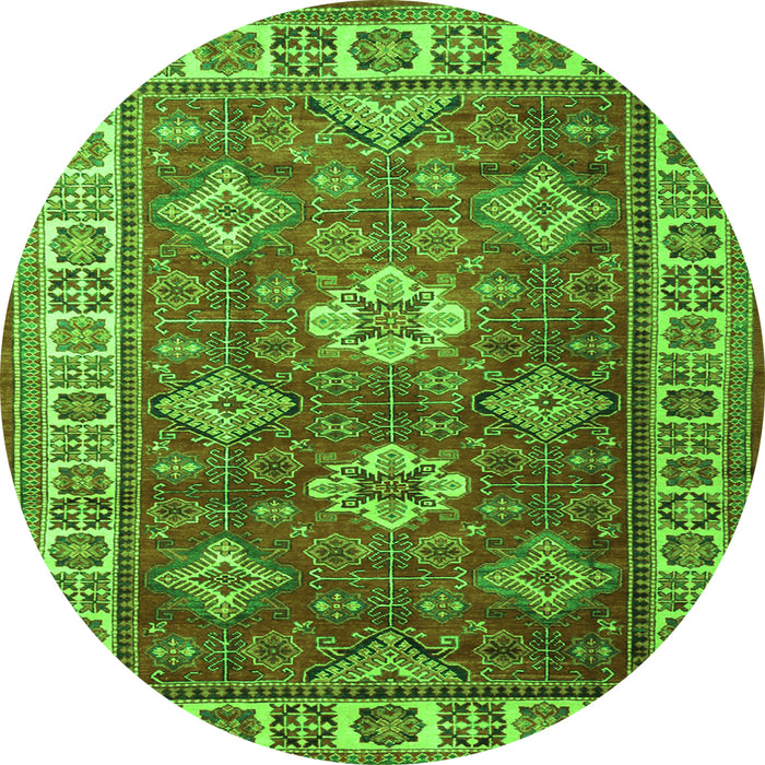 Square Persian Green Traditional Rug, tr1991grn