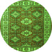 Square Persian Green Traditional Rug, tr1991grn