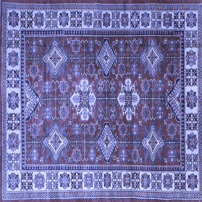 Square Machine Washable Persian Blue Traditional Rug, wshtr1991blu