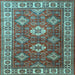 Square Machine Washable Persian Light Blue Traditional Rug, wshtr1991lblu