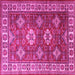 Square Machine Washable Persian Pink Traditional Rug, wshtr1991pnk