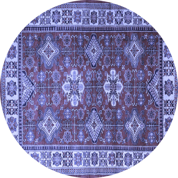 Round Persian Blue Traditional Rug, tr1991blu