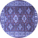 Round Persian Blue Traditional Rug, tr1991blu