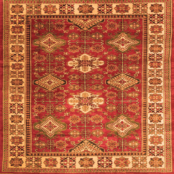 Round Machine Washable Persian Orange Traditional Area Rugs, wshtr1991org