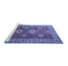 Sideview of Machine Washable Persian Blue Traditional Rug, wshtr1991blu