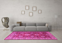 Machine Washable Persian Pink Traditional Rug, wshtr1991pnk