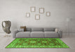 Machine Washable Persian Green Traditional Area Rugs in a Living Room,, wshtr1991grn