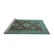 Sideview of Machine Washable Persian Light Blue Traditional Rug, wshtr1991lblu