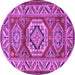 Round Machine Washable Persian Purple Traditional Area Rugs, wshtr1992pur