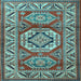 Square Machine Washable Persian Light Blue Traditional Rug, wshtr1992lblu