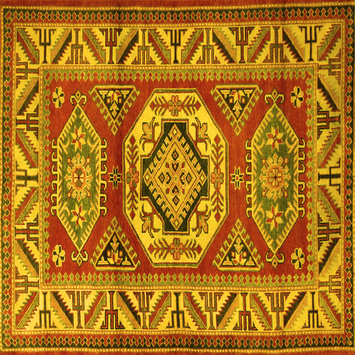 Square Persian Yellow Traditional Rug, tr1992yw