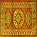 Square Persian Yellow Traditional Rug, tr1992yw