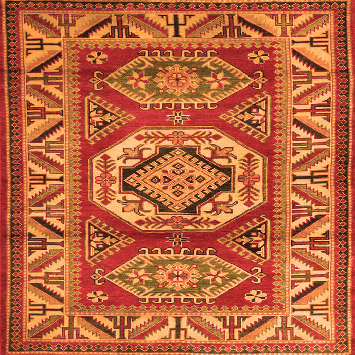 Round Machine Washable Persian Orange Traditional Area Rugs, wshtr1992org