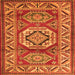 Round Machine Washable Persian Orange Traditional Area Rugs, wshtr1992org