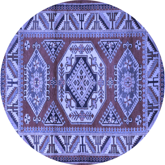 Round Persian Blue Traditional Rug, tr1992blu