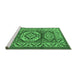 Sideview of Machine Washable Persian Emerald Green Traditional Area Rugs, wshtr1992emgrn