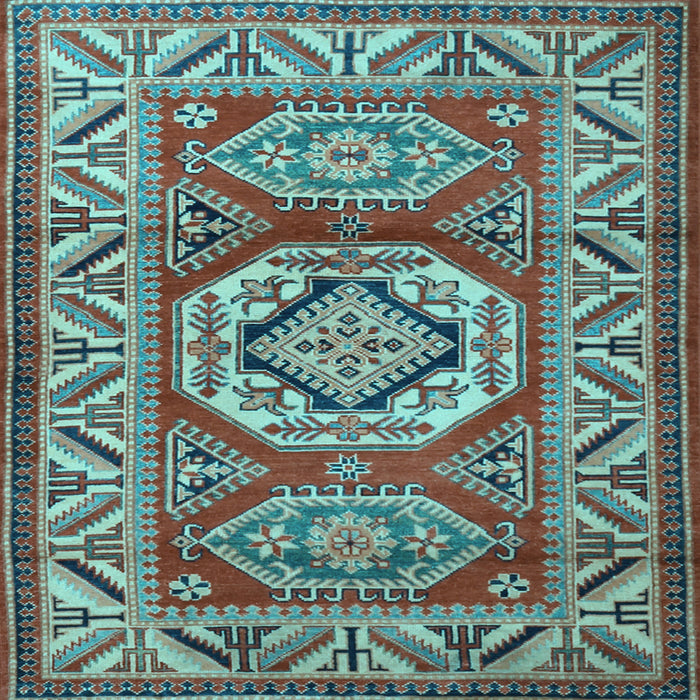 Square Persian Light Blue Traditional Rug, tr1992lblu