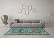 Machine Washable Persian Light Blue Traditional Rug in a Living Room, wshtr1992lblu