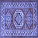 Square Machine Washable Persian Blue Traditional Rug, wshtr1992blu