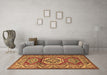 Machine Washable Persian Brown Traditional Rug in a Living Room,, wshtr1992brn